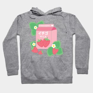 Strawberry Milk Kawaii Cute Strawberries Pink Hoodie